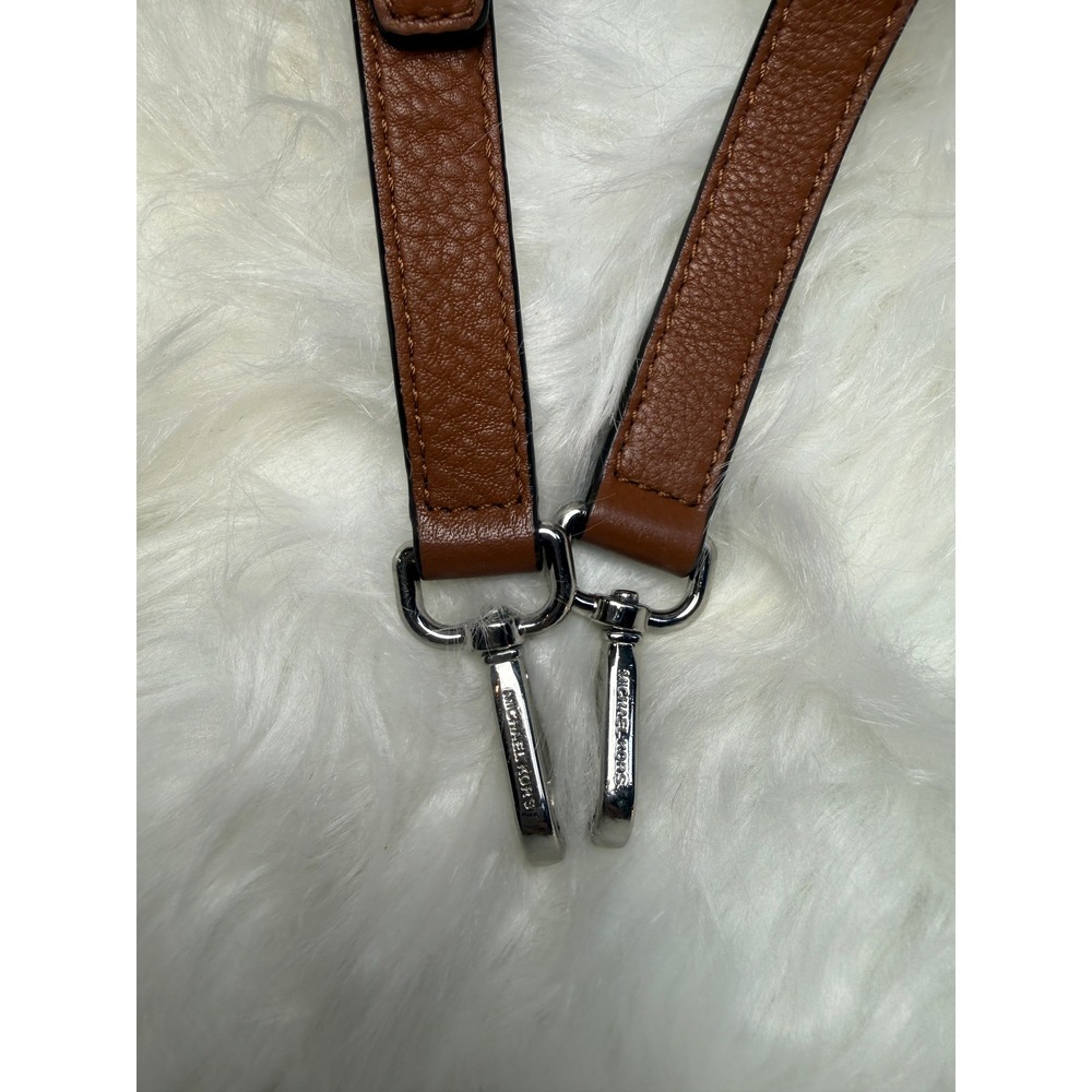 Michael Kors Bedford Brown Pebbled Leather Hobo Shoulder Bag Silver Hardware - Picture 8 of 14